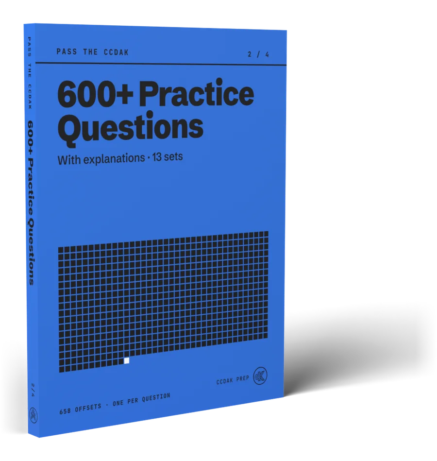 600+ Practice Questions: the cover has one square per question, 658 in all